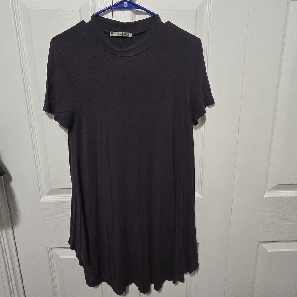 Urban Cleo Women’s M/L Black Mock Neck Tunic Top – Soft Stretchy Fabric